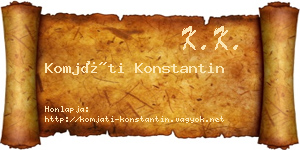 Komjáti Konstantin névjegykártya