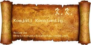 Komjáti Konstantin névjegykártya
